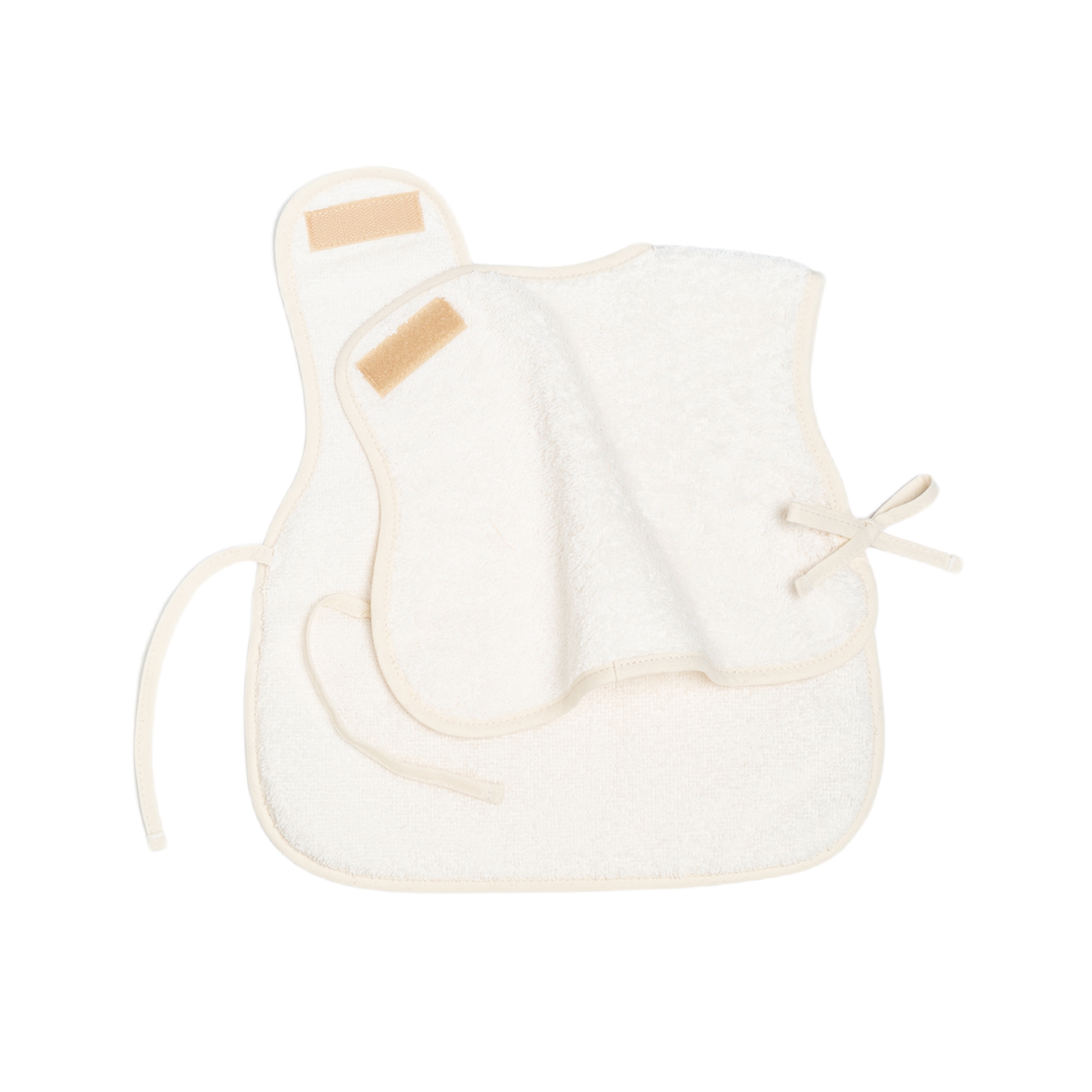 Bavoir tablier bébé Nobodinoz Natural 6-18 mois ouvert avec velcro