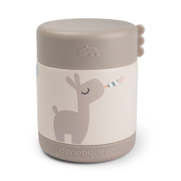 Boite repas isotherme enfant Done by Deer modèle sable avec illustration lama