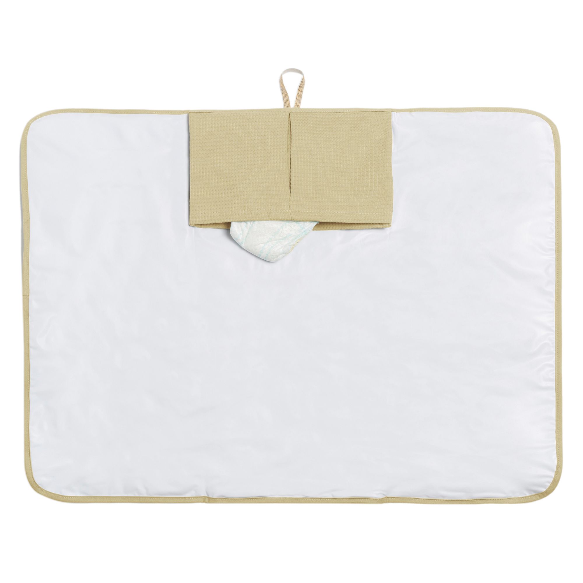 Matelas à langer Mozart Green Tea déplié avec poche intégrée