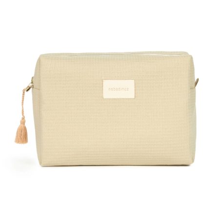 Trousse de toilette bébé Nobodinoz Diva Green Tea en coton bio, vue fermée