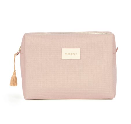 Trousse de toilette Nobodinoz Diva Opera rose pâle en coton bio