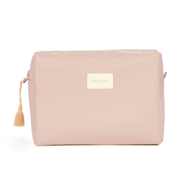 Trousse de toilette Nobodinoz Diva Opera rose pâle en coton bio