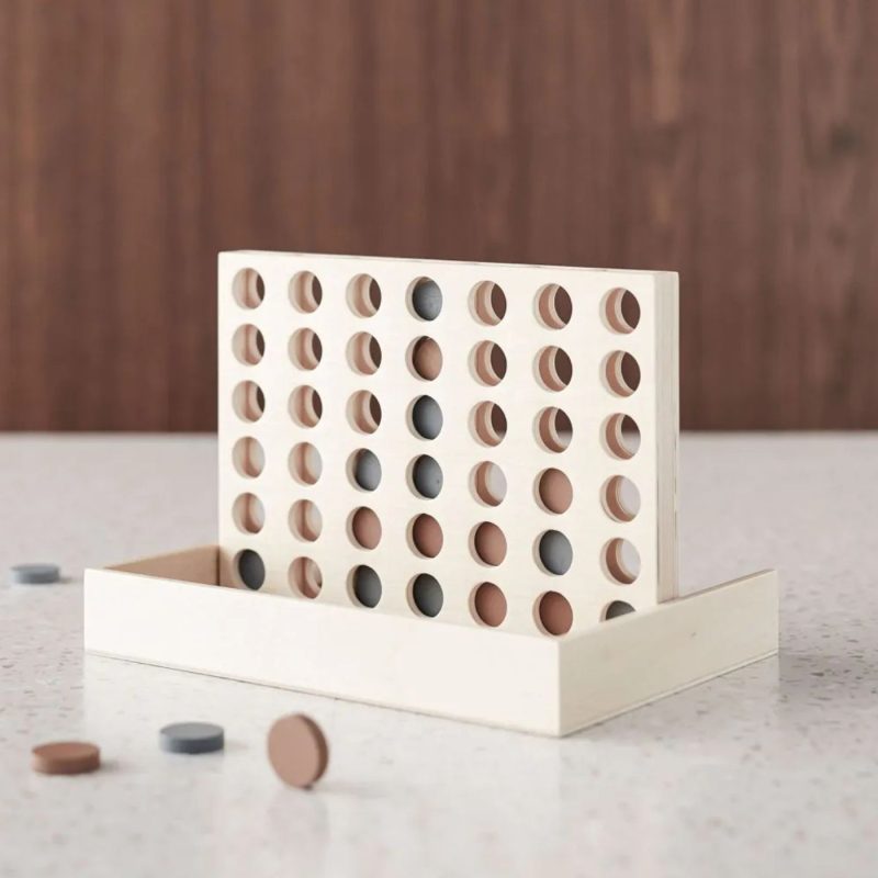 Jeu Puissance 4 en bois pour enfant, jeux educatif de stratégie et logique